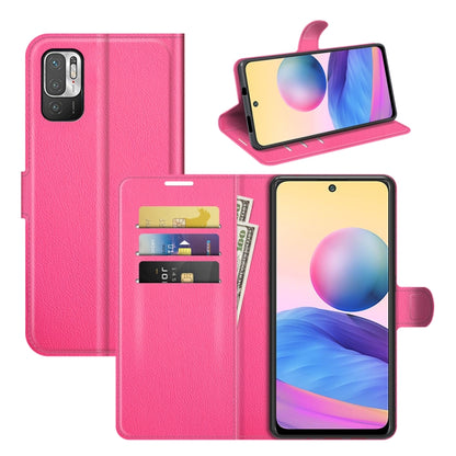 Pink flip phone case with card slots and holder for Redmi Note 10 5G