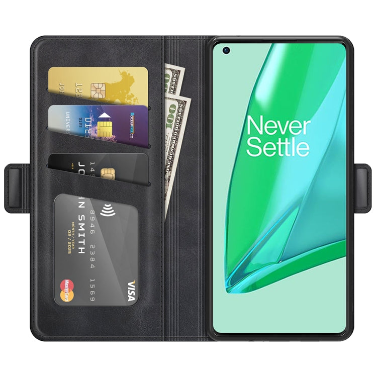 Black leather wallet phone case with card slots and magnetic flip cover