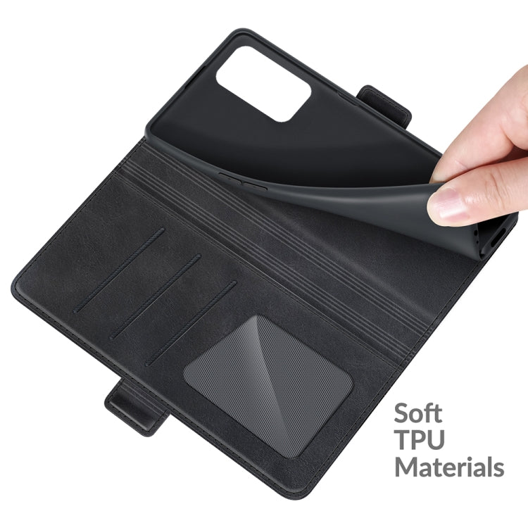 Black leather wallet phone case with card slots and soft TPU inner holder