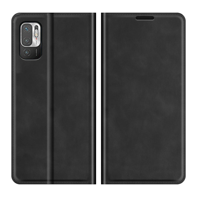 Black leather folio phone case with built-in card slots and magnetic closure