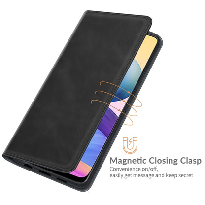 Black leather folio phone case with magnetic closing clasp and card slots