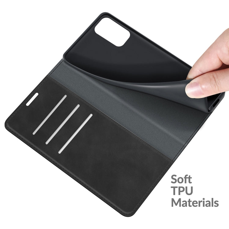 Black leather folio phone case with card slots and flexible TPU back