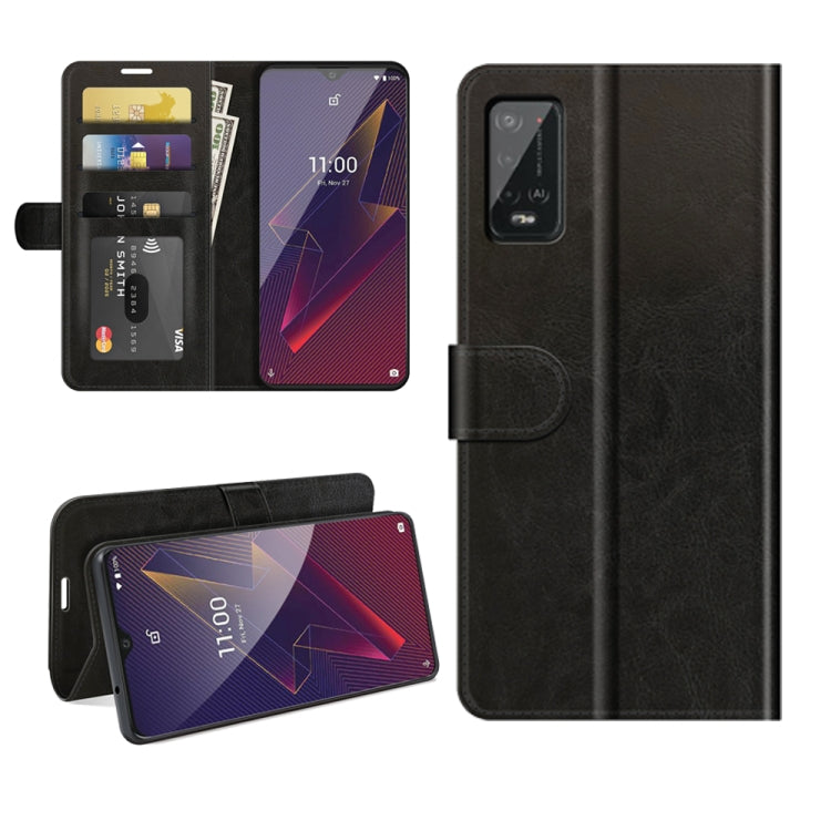 Black flip wallet phone case with card slots and holder for Wiko Power U20