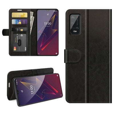 Black flip wallet phone case with card slots and holder for Wiko Power U20