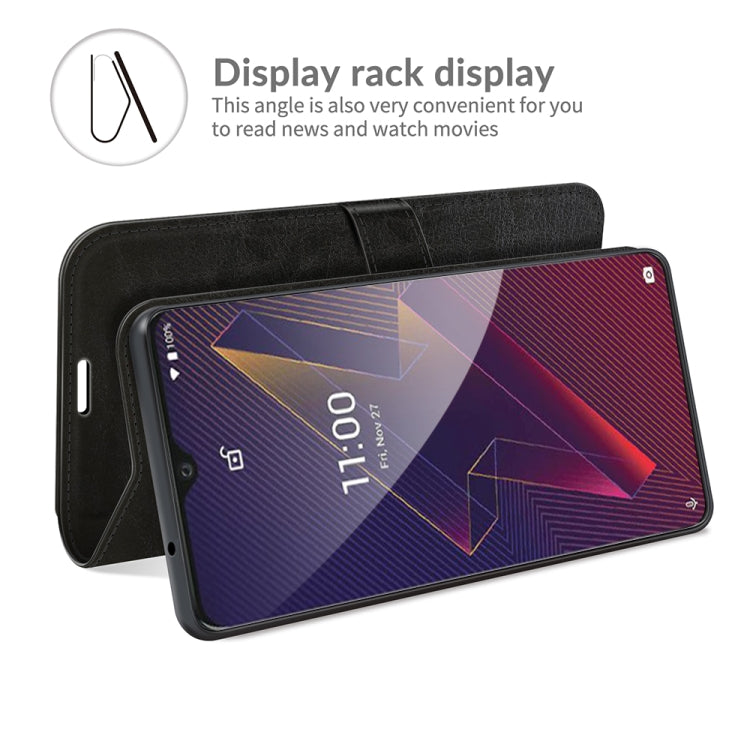 Black flip wallet phone case with card slots and stand support for Wiko Power U20