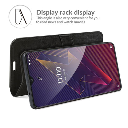 Black flip wallet phone case with card slots and stand support for Wiko Power U20