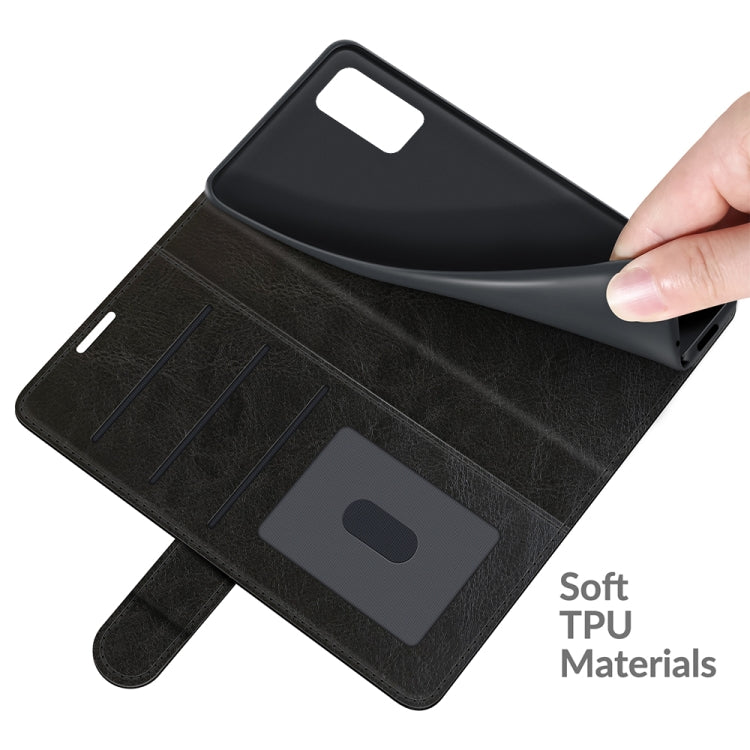 Black textured flip phone case with soft TPU inner cover for Wiko Power U20