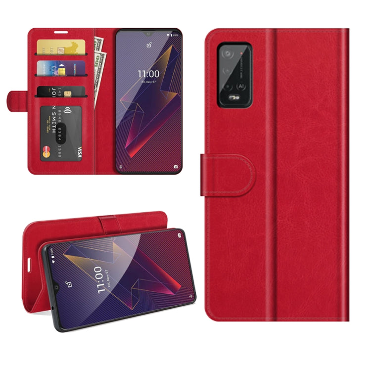 Red flip wallet phone case with card slots and holder for Wiko Power U20