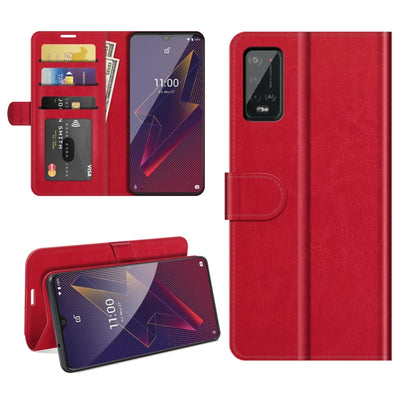 Red flip wallet phone case with card slots and holder for Wiko Power U20