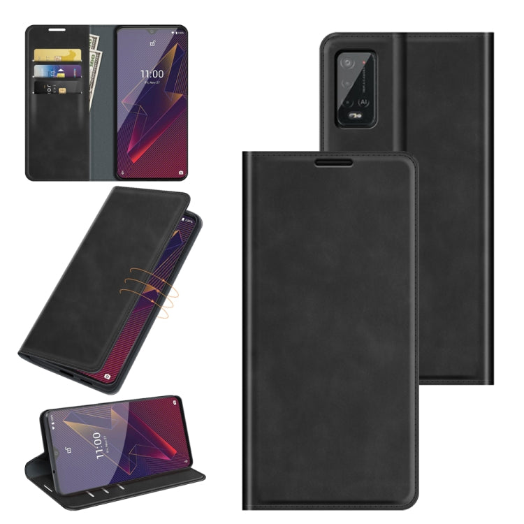 Business magnetic wallet leather case with card slots, for Wiko Power U20, black