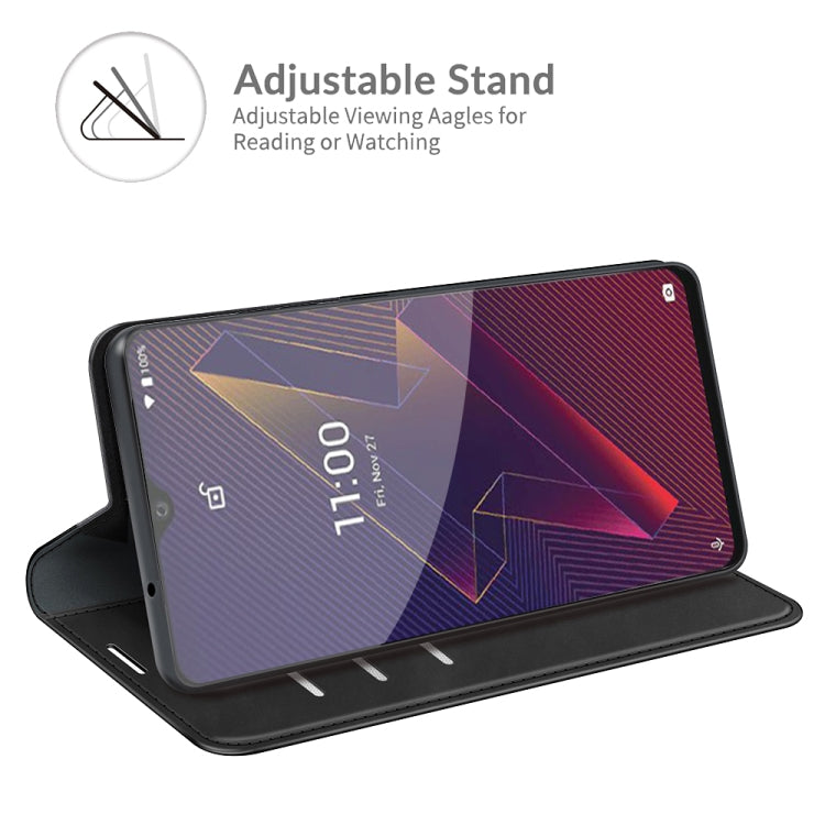 Magnetic wallet leather case with adjustable stand for Wiko Power U20, black