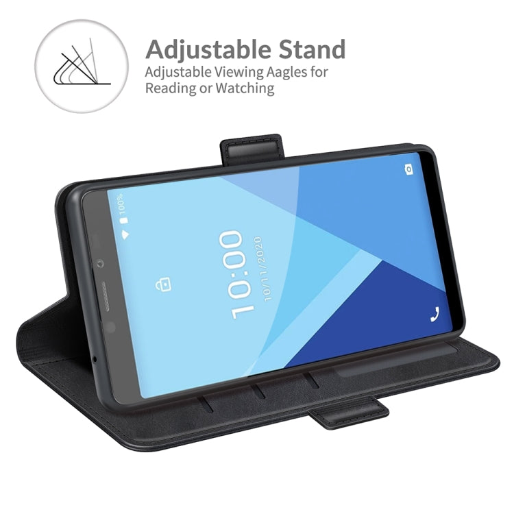 Black leather folio case with adjustable viewing stand for landscape viewing