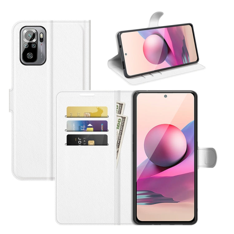 White litchi-texture flip wallet phone case with card slots and side holder