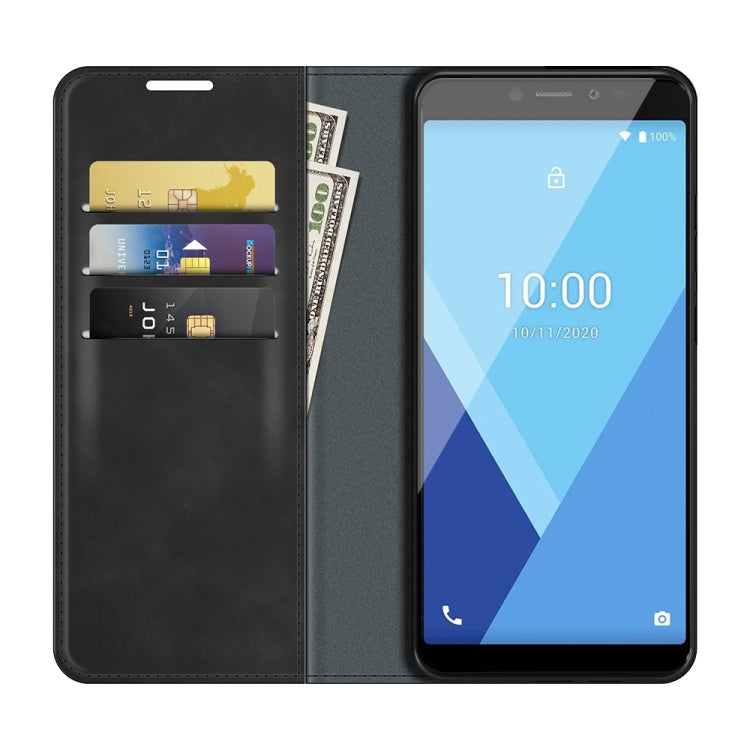 Black folio wallet phone case with interior card slots and front screen cover