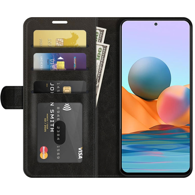 Flip wallet case for Redmi Note 10 Pro, black with card pockets and phone window