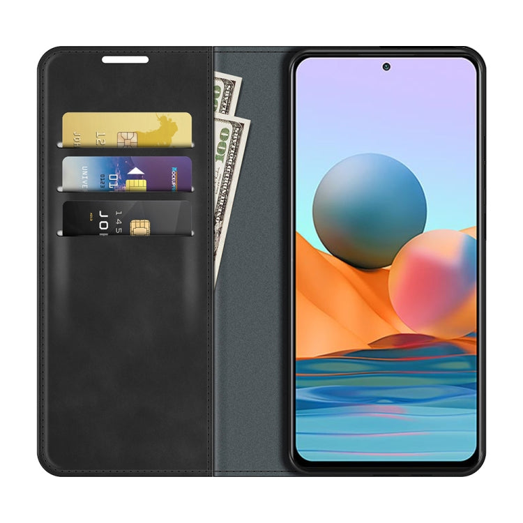 Magnetic leather wallet phone case with card slots, dark grey color