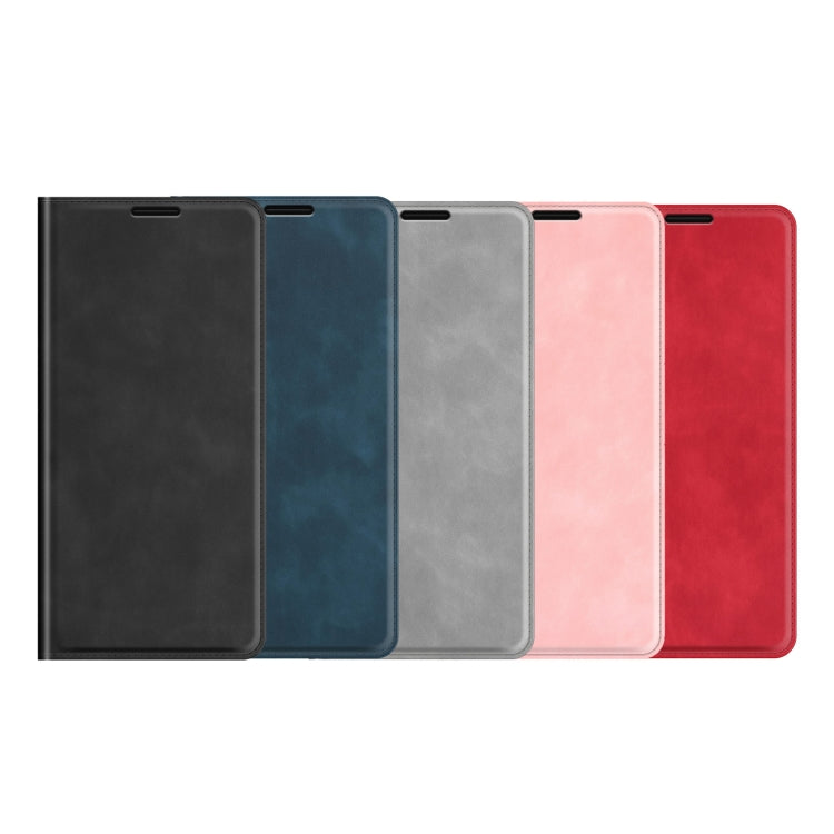 Wallet-style leather phone case with magnetic front cover, showing multiple colors