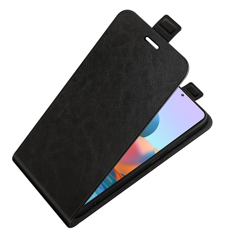 Black single vertical flip leather phone case with stand and card holder slot