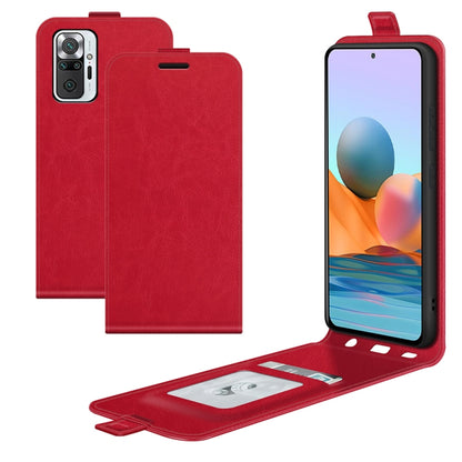 Red flip leather phone case with card slot and photo frame opening