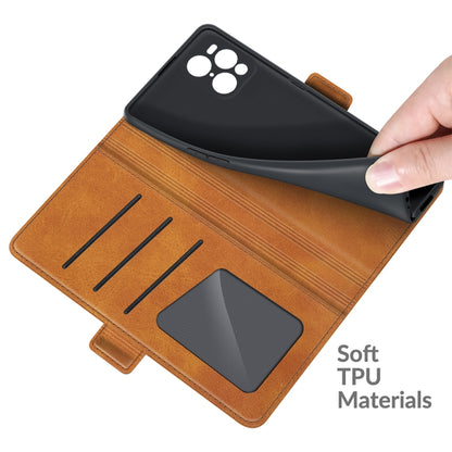 Brown leather wallet phone case interior with card slots and soft TPU phone insert