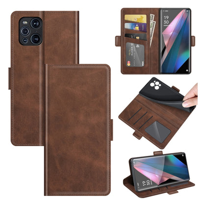 Brown leather wallet phone case set with phone shown, flip cover, and card slot wallet