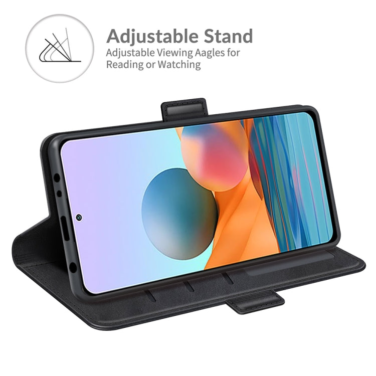 Black leather flip phone wallet case with adjustable viewing stand for watching