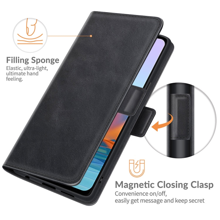 Black leather flip wallet case with magnetic clasp and soft TPU materials
