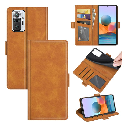 Yellow dual-side magnetic flip leather phone wallet case with card slots and holder
