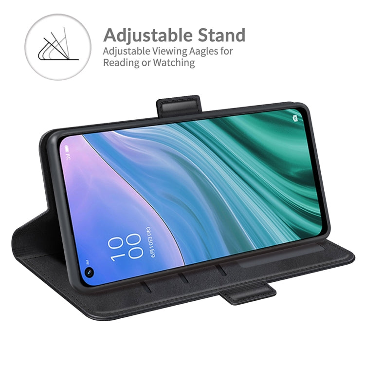 Black leather-style flip wallet case with stand support for viewing and reading