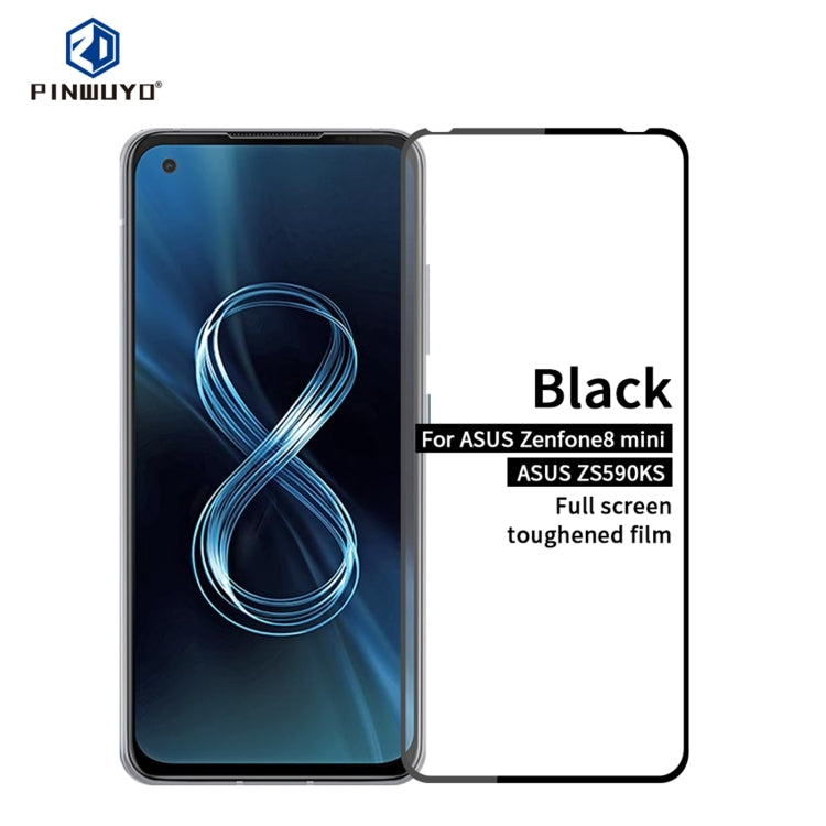 Black full-screen 2.5D tempered glass film for Zenfone 8 mini (ZS590KS)