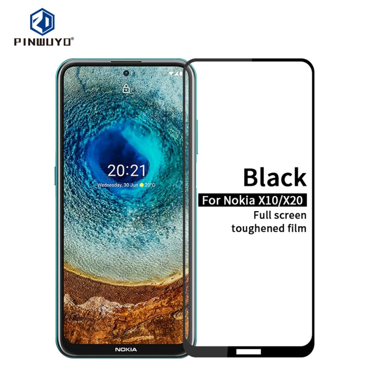 Black full-screen 2.5D tempered glass film for Nokia X10/X20