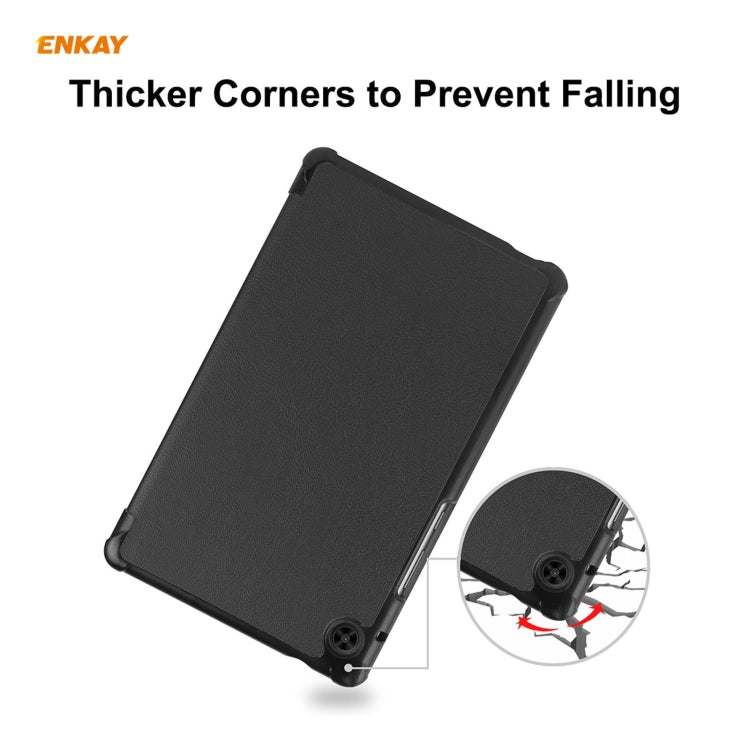 ENKAY PU Leather + Plastic Case with Three-folding Holder for Huawei MatePad T8 / Honor Tablet X7, For Huawei MatePad T8