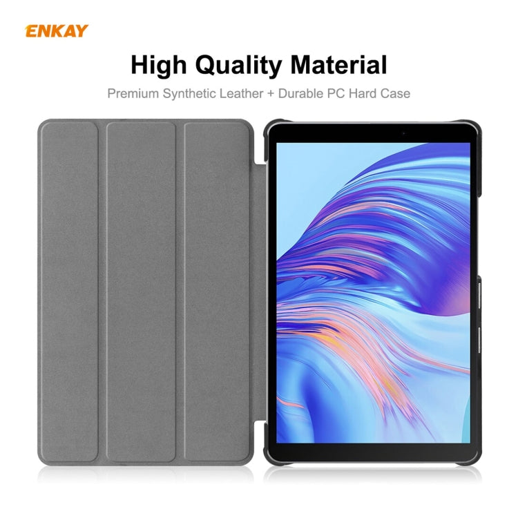 ENKAY PU Leather + Plastic Case with Three-folding Holder for Huawei MatePad T8 / Honor Tablet X7, For Huawei MatePad T8