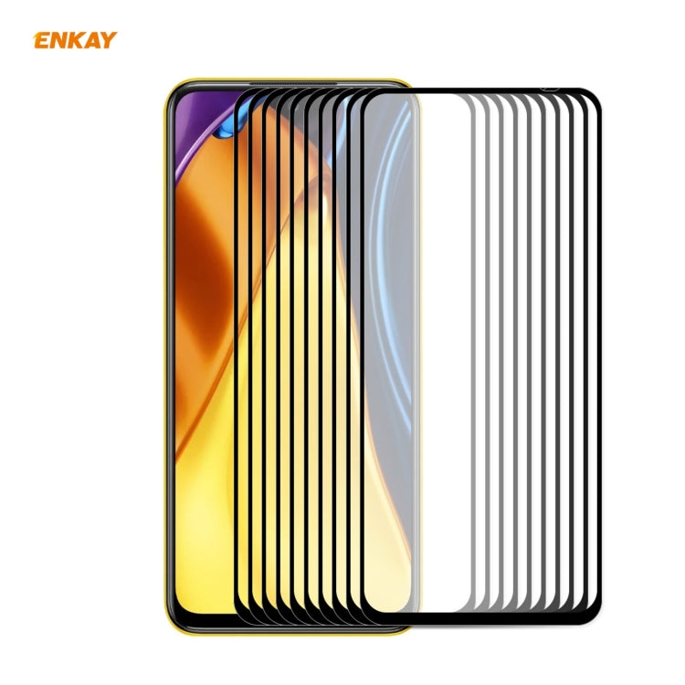 ENKAY tempered glass screen protector set, full coverage adhesive film, 10 pieces