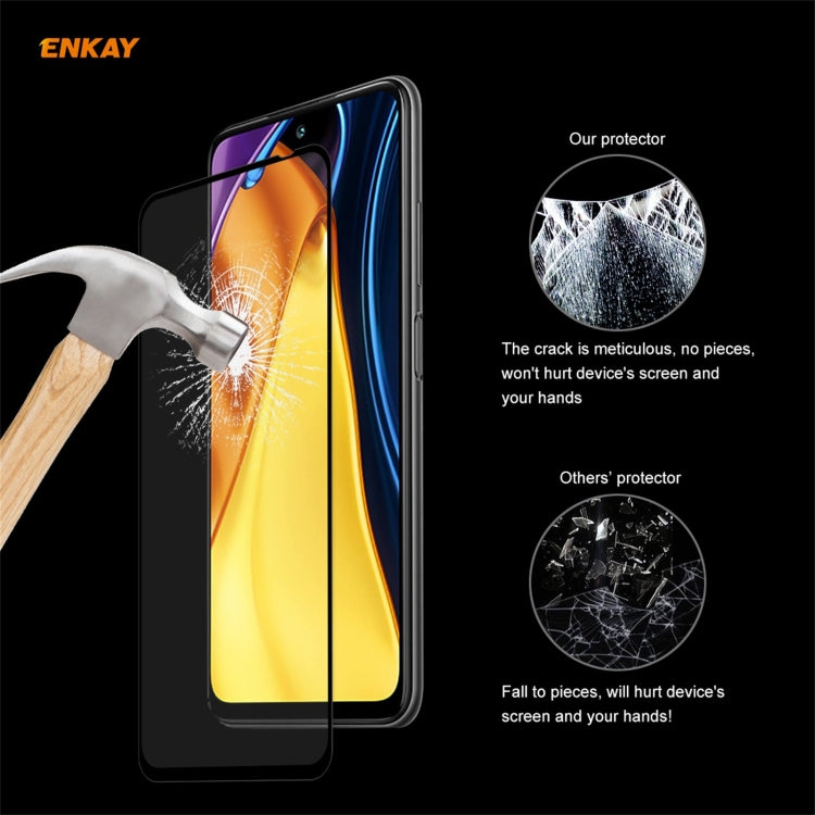 ENKAY tempered glass screen protector film applied on smartphone, full coverage
