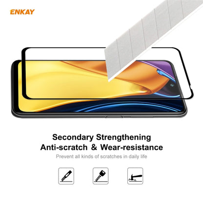 ENKAY 9H tempered glass screen protector with full adhesive coverage on smartphone