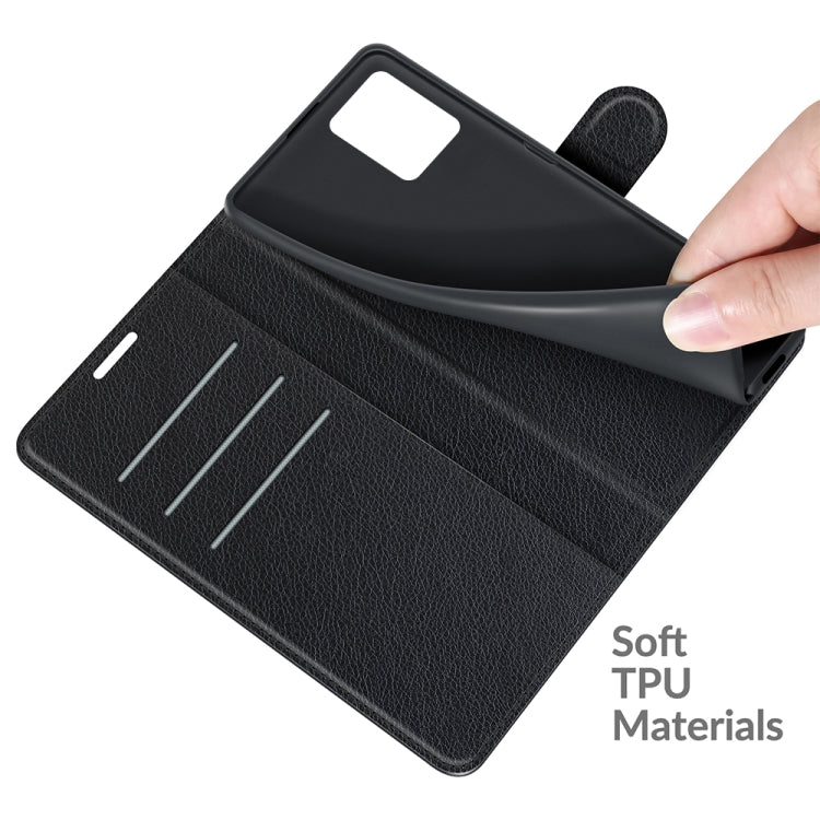 Black leather-style TPU flip phone case with interior card slots.