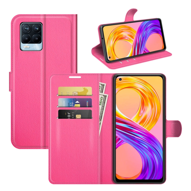 Rose pink flip wallet phone case with card slots and stand holder