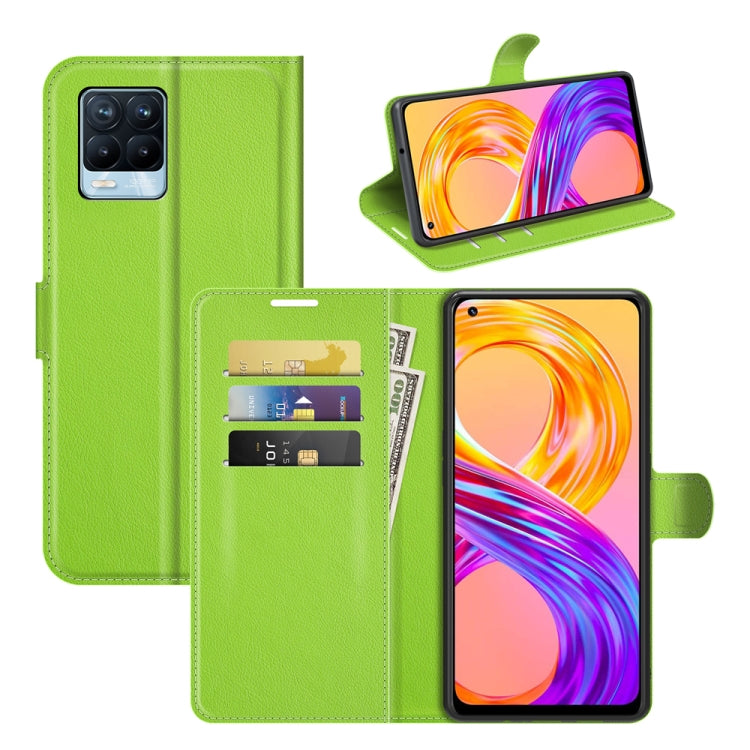 Green flip wallet phone case with card slots and stand holder