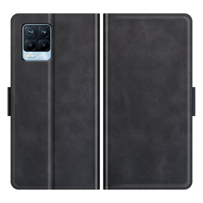Magnetic flip leather phone case with card slots, black