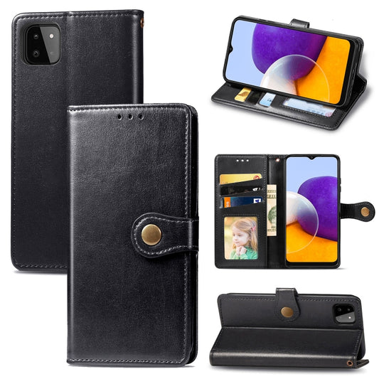 Solid Color Leather Buckle Phone Case with Lanyard & Photo Frame & Card Slot & Wallet & Stand Function, For Samsung Galaxy A22 5G, For Samsung Galaxy A22 4G, For Samsung Galaxy A32 4G, For Xiaomi Redmi Note 10 Pro, For OPPO F17