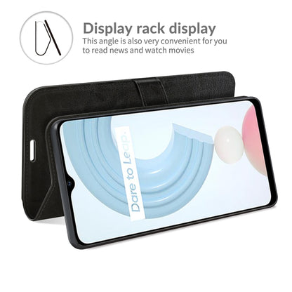 Black textured flip wallet phone case with card slots and stand kickstand