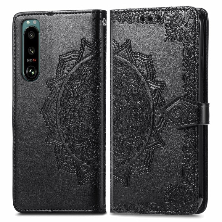 Mandala Flower Embossed Horizontal Flip Leather Case with Bracket / Card Slot / Wallet / Lanyard, For Sony Xperia 5 III, For Galaxy A32 4G, For OPPO F19