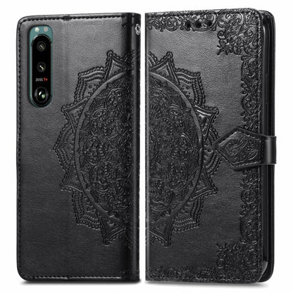 Mandala Flower Embossed Horizontal Flip Leather Case with Bracket / Card Slot / Wallet / Lanyard, For Sony Xperia 5 III, For Galaxy A32 4G, For OPPO F19