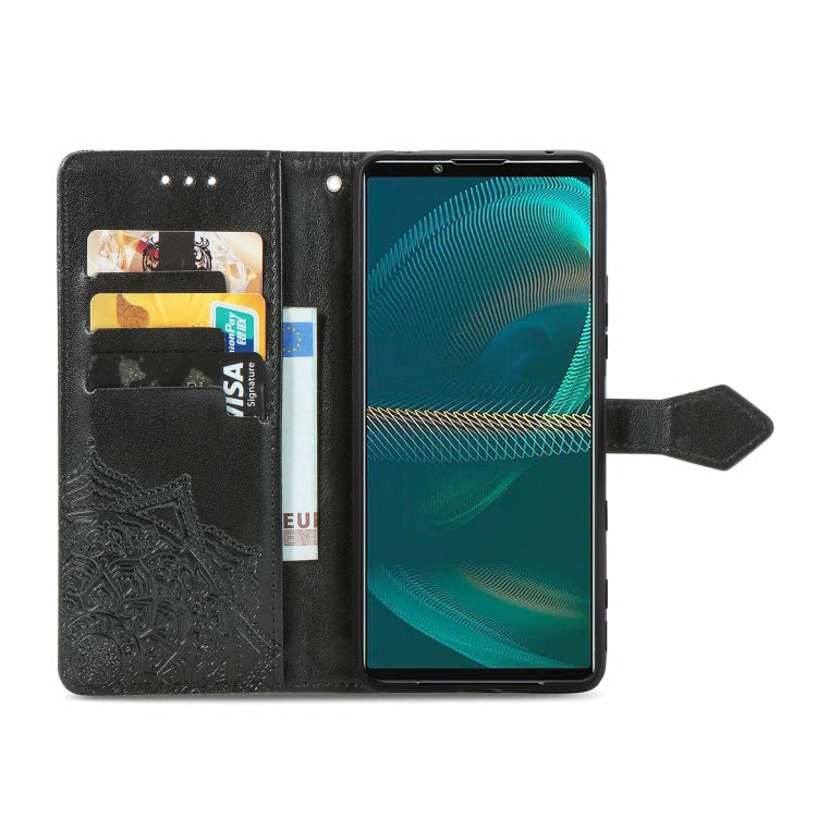 Mandala Flower Embossed Horizontal Flip Leather Case with Bracket / Card Slot / Wallet / Lanyard, For Sony Xperia 5 III, For Galaxy A32 4G, For OPPO F19