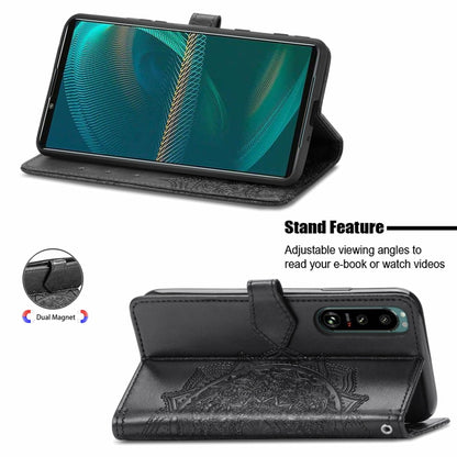 Mandala Flower Embossed Horizontal Flip Leather Case with Bracket / Card Slot / Wallet / Lanyard, For Sony Xperia 5 III, For Galaxy A32 4G, For OPPO F19