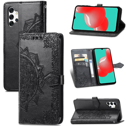 Mandala Flower Embossed Horizontal Flip Leather Case with Bracket / Card Slot / Wallet / Lanyard, For Sony Xperia 5 III, For Galaxy A32 4G, For OPPO F19