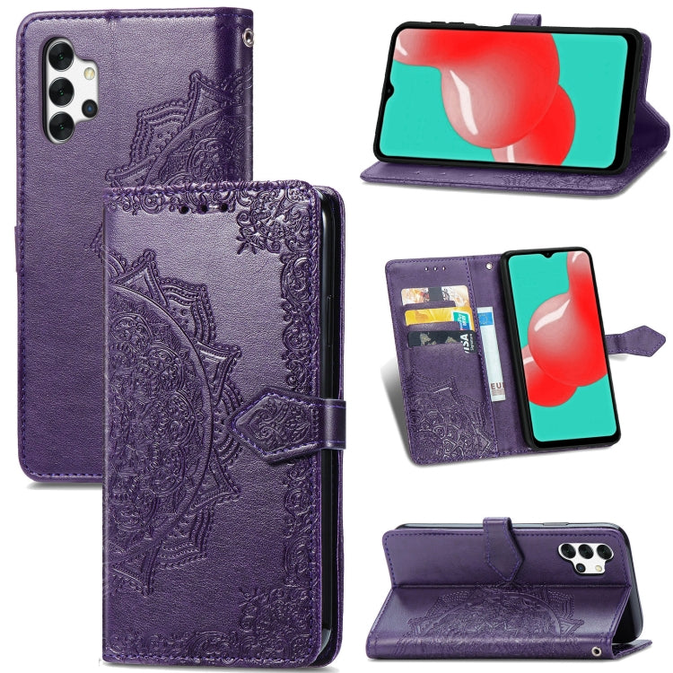Mandala Flower Embossed Horizontal Flip Leather Case with Bracket / Card Slot / Wallet / Lanyard, For Sony Xperia 5 III, For Galaxy A32 4G, For OPPO F19