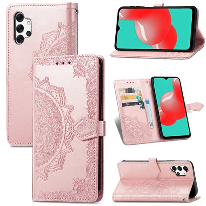 Mandala Flower Embossed Horizontal Flip Leather Case with Bracket / Card Slot / Wallet / Lanyard, For Sony Xperia 5 III, For Galaxy A32 4G, For OPPO F19