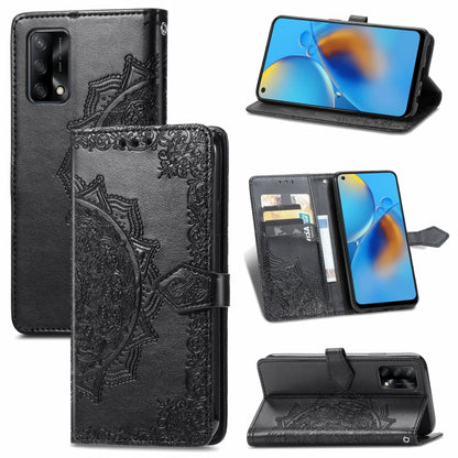 Mandala Flower Embossed Horizontal Flip Leather Case with Bracket / Card Slot / Wallet / Lanyard, For Sony Xperia 5 III, For Galaxy A32 4G, For OPPO F19